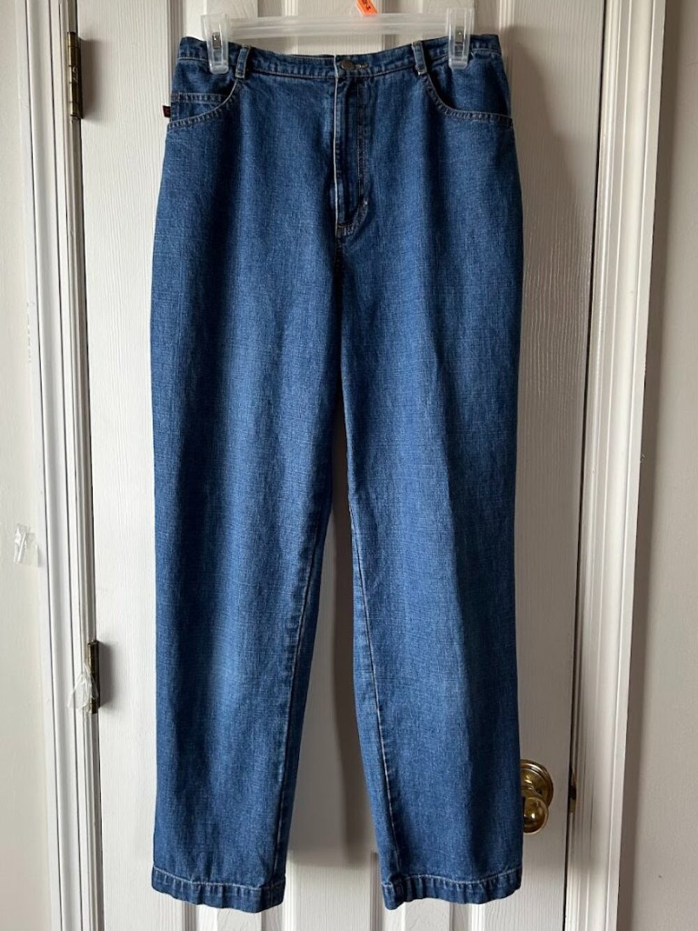 Chicos Blue Denim 5 Pocket Jeans Chico's Sz 1 Reg 8-10 Medium Elastic Hi Waisted